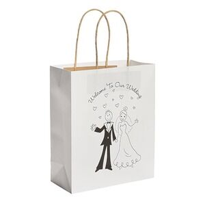 18‎ HAPPY CoUPLE Welcome To Our WEDDING Kraft Party Favor GIFT BAGS 9" x 7.5"